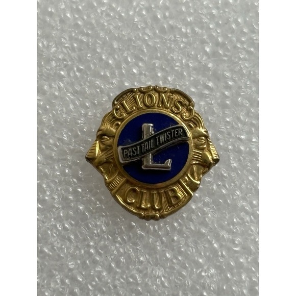 VINTAGE LIONS CLUB Past Tail Twister Lapel Pin 1/10 10K Gold GF Approx 2g